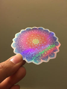 Holographic Holi Mandala Sticker