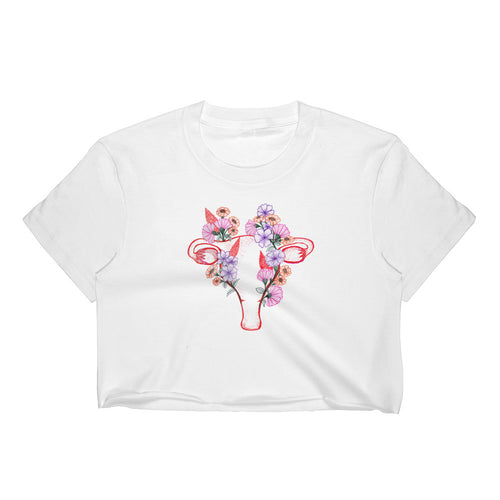 Uterus Floral Anatomy Crop Top