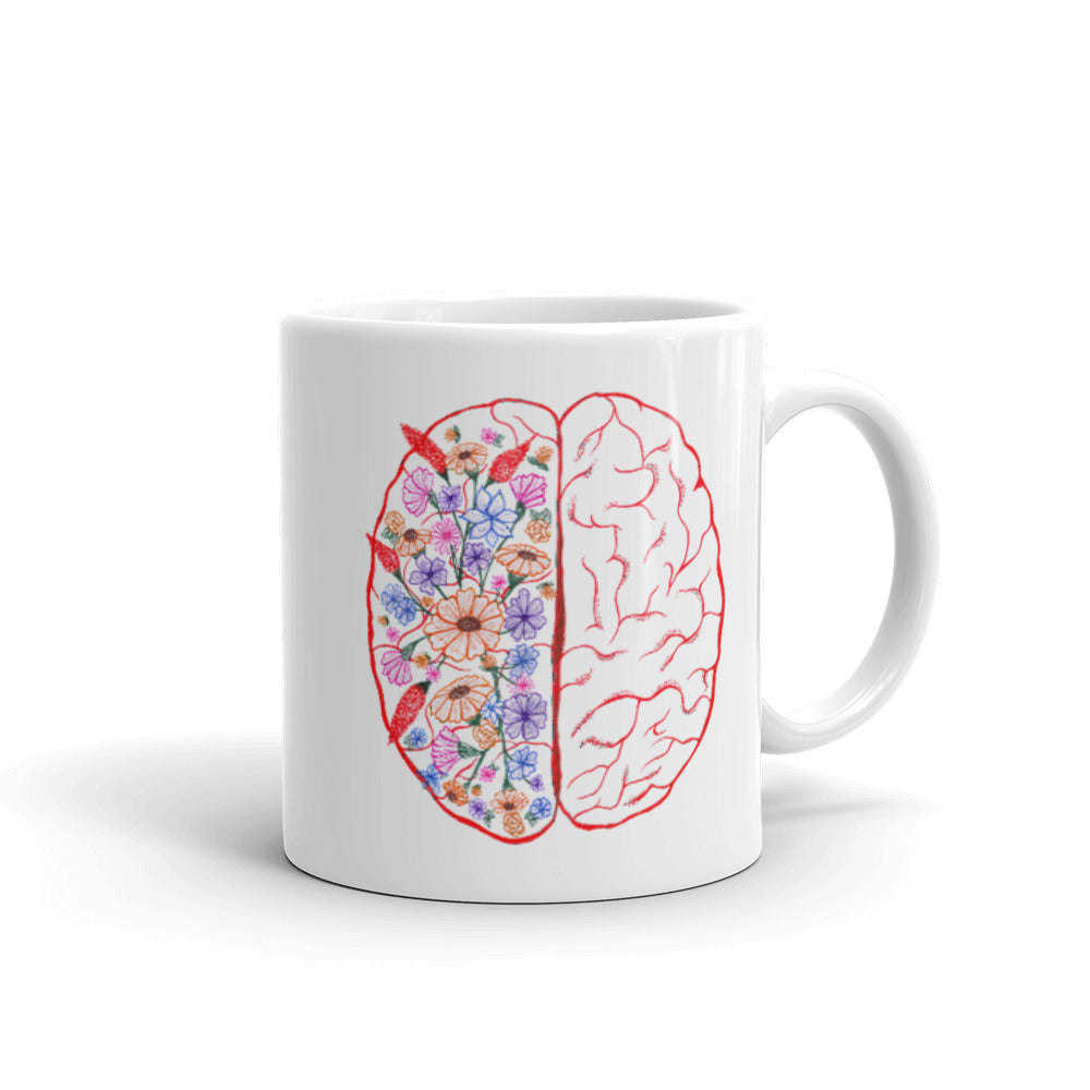 Anatomic Brain White glossy mug