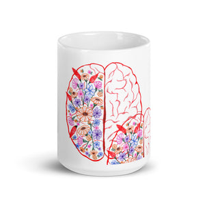 Anatomic Brain White glossy mug