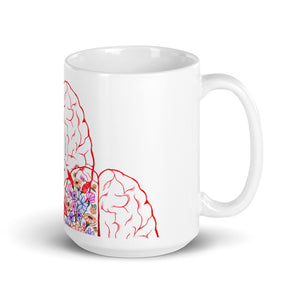 Anatomic Brain White glossy mug